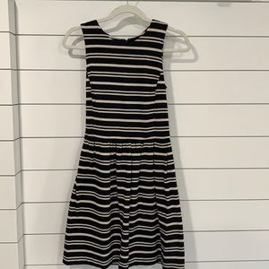 J Crew Factory Black and Tan Fit and Flare Dress. Size XS.